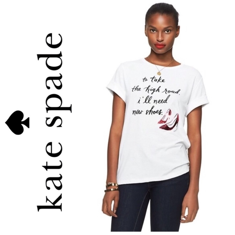 ♠️Kate Spade High Road New Shoes Graphic Tee NWT